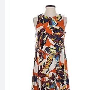 AK Anne Klein Women’s Tropical Bohemian Sleeveless MIDI  Dress Size XL
